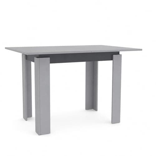 Image of Shefa Family Extendable Dining Table 90–120 cm – Grey - Anthracite Compact Space-Saving Kitchen Table, Modern Small Dining Table for 2–6 People, Fold-Out Table for Home & Dining Room