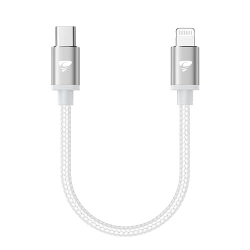 Image of USB C to Lightning Cable 50CM [Apple MFi Certified] Short iPhone Fast Charger Cable, Nylon Braided USB-C Charging Lead Cord for iPhone 14 13 12 11 Pro/Pro Max/Mini/XS/Max/XR/X/8/8Plus/SE/iPad, White