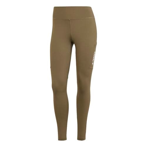 Image of adidas Women's Terrex Multi Tights, olive strata, 14