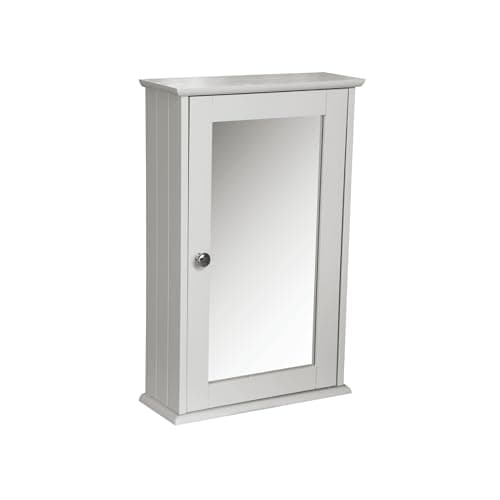 Image of Bathroom Mirror Cabinet – White Wall Mounted Single Door Storage Cupboard with Mirrored Door, Adjustable Shelf & Modern Compact Design for Toiletries & Bathroom Essentials