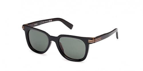 Image of Ermenegildo Zegna EZ0248 BLACK/GREEN 50/19/145 Unisex Sunglasses