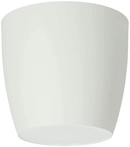 Image of B2C Flower Pots 6 Colours 8 sizes Matt Plastic Plant Pots Planter + Saucer Tray Deco (White Matt, 25 cm)