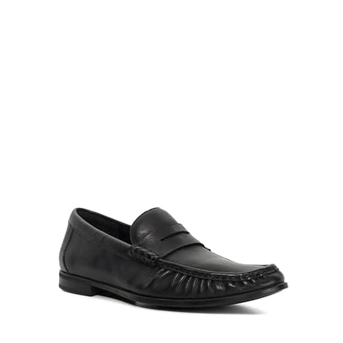 Image of Dune London Mens Sammi Leather Penny Loafers Size UK 9 Black