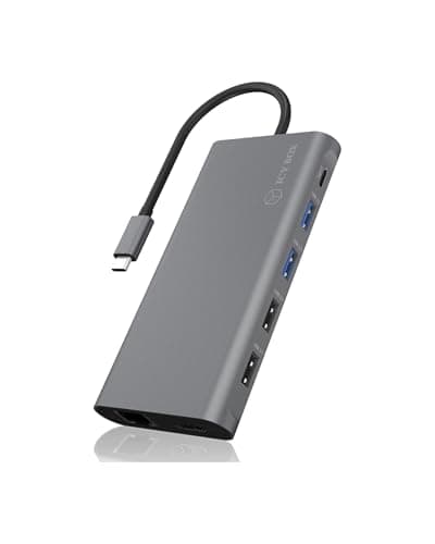 Image of ICY BOX USB-C Docking Station (11-in-1) Triple Monitor 2 HDMI and 1 DP , Laptop Docking Station with Dual HDMI + DisplayPort (4 USB Ports, Gigabit Ethernet, 100W PD), IB-DK4050-CPD