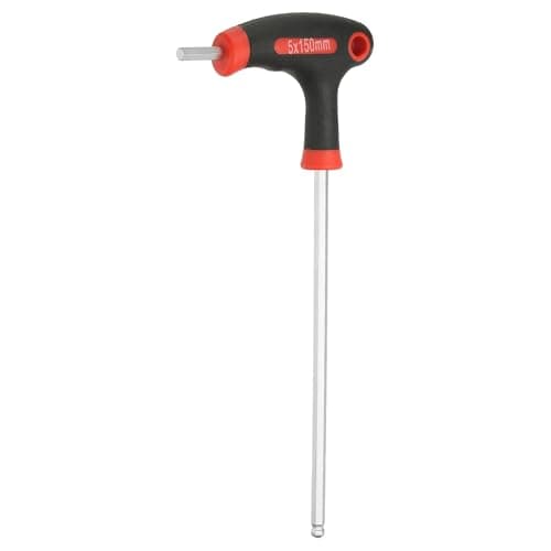 Image of sourcing map T-Handle Ball End Hex Key Wrench 5mm Metric 208mm Length Extra Long Arm Cr-V T-Key Inner Hexagon Wrenches Spanner Repair Tools for Automotive Household Maintenance, Red Black