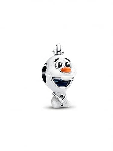 Image of Frozen Snowman Character Charm 925 Silver Charm Compatible with Pandora Charms, Trollbeads, Chamilia, Biagi and Many Other UK Charm Bracelets.