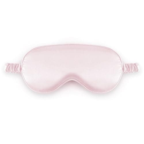 Image of Sleep Mask Silk Eye Mask for Sleeping, Blackout Anti-Allergy Silk Eye Mask with Elastic Strap for Night,Travel,Nap,Meditation (Pink)