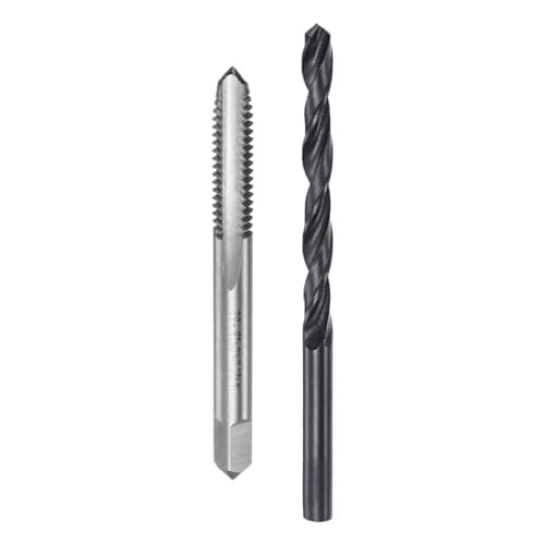 Image of Sourcing Map Tap and Drill Bit Set, 1/4-20 UNC Thread Tap & 3/16" Black Oxide Twist Drill Bit, 2 Count, Metalworking Tool Set