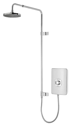Image of Triton Showers Collections UNIQ® | Shower Electric | 9.5 KW I Gloss White I Electrical Showers | with Rainfall Showerhead and Anti Twist Hose | Best Electric Shower Units for Bathrooms