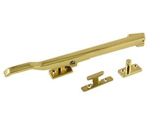 Image of Modern Lockable Window Stay 250mm - Polished Brass