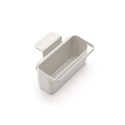 Image of Brabantia In-Sink Organiser Caddy with Suction Cups & Drainage Holes (Light Grey) Easy-Fix Kitchen Tidy Holder for Sponges, Cloths & Washing Up Brushes (12.7x17.1x10.6cm)
