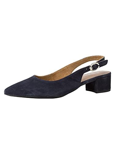 Image of Tamaris Women's slingback pump with block heel Leather blue 6.5 UK
