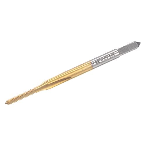 Image of sourcing map Thread Tap Metric M1.5 x 0.35, Titanium Coated Cobalt HSS (High Speed Steel) 3 Straight Flutes Machine Mini Micro Screw Threading Tapping Repair Tool for Watches and Clocks