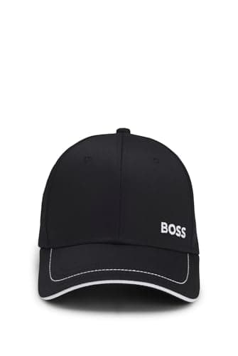 Image of BOSS Mens Cap-1 Logo-Detail Cap in Cotton Twill