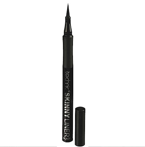 Image of Technic Skinny Felt Tip Liquid Eyeliner - Black Precision Tip & Soft Grip Pen For Long Lasting, Quick Flick Natural or Statement Looks - Suitable for Beginners - 1.5ml