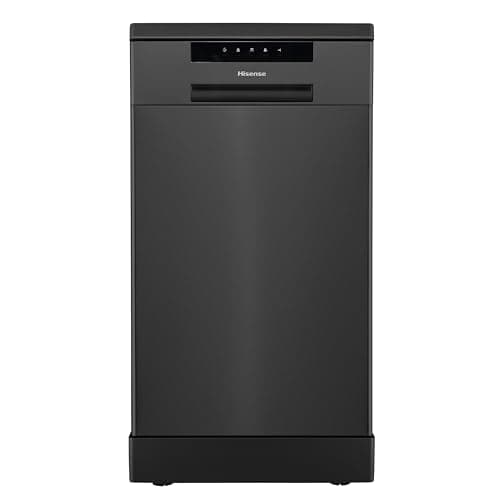 Image of Hisense HS523E15BUK Slimline 10 Places Free Standing Dishwasher Black with 30 Minutes Quick Wash [Energy Class E]