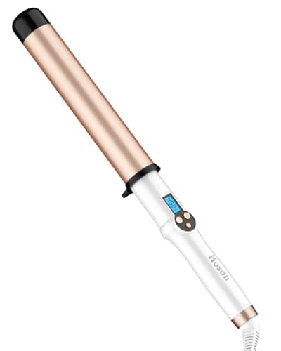 Image of HOSON 1 1/2 Inch Large Curling Wand for Long Hair, 1.5 Inch Ceramic Extral Long Barrel Curling Wand Professional Dual Voltage, Adjustable Temperature
