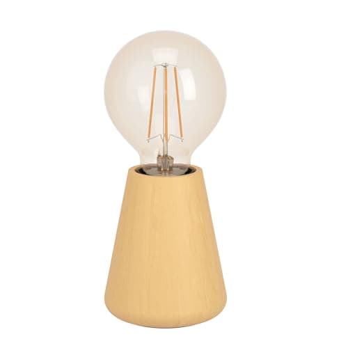 Image of Eglo Table lamp Asby, Decorative Japanese Bedside lamp, Wooden Living Room and Bedroom Lighting, Night Light Made of Light Brown Wood, FSC-Certified, E27 Socket