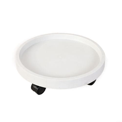 Image of NINMORTH 400mm Resin Plant for Caddy with 360 Degree Rotating Wheels for Heavy Duty Roller Base for Large Pots Barrels Trash Cans Black(White)
