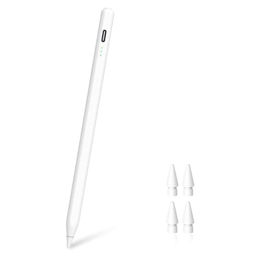 Image of Apple Stylus Pen for iPad Pro/Air/Mini, Compatible with iPad 2018-2025, Fully Charged in 13 Mins, Palm Rejection, Magnetic, Sensitive