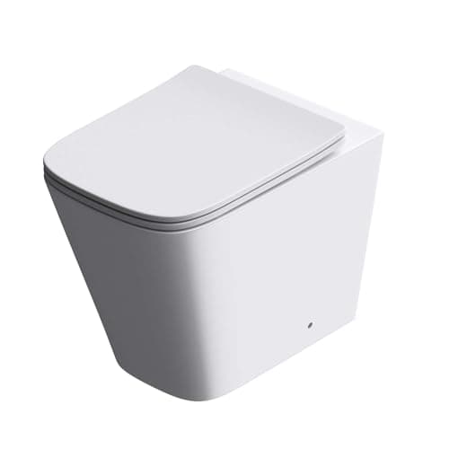 Image of Durovin Bathrooms Back to Wall Rimless Toilet - Short Projection - Include WC Pan with Soft Close Seat Quick Release (Square)