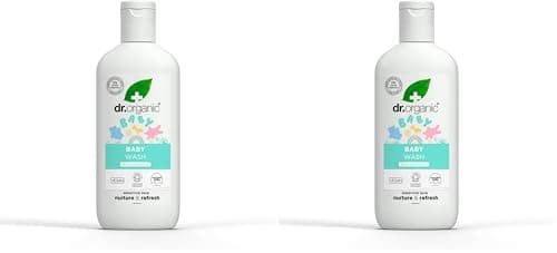 Image of Dr Organic Calendula Baby Wash, Fragrance Free, Gentle Cleansing, Sensitive Skin, Natural, Vegan, Cruelty-Free, Paraben & SLS-Free, Organic, 250ml (Pack of 2)
