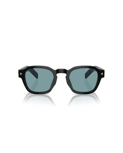 Image of Prada PR A16S Black/Light Blue 49/24/145 Men's Sunglasses, Black/Light Blue, 49/24/145, black/light blue, 49/24/145