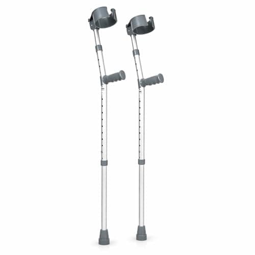 Image of The Helping Hand Company Adjustable Elbow Crutch with Soft PVC Handle, Height Adjustable, 160kg Capacity, Latex-Free 44-109cm (Large)