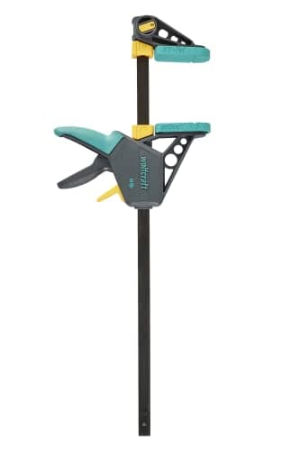 Image of wolfcraft One-Hand Bar Clamp for Woodworking, 450 mm Clamping Length, 120 kg Force, Hardened Steel Rail & Fibreglass-Reinforced Body, PRO L - 3032000