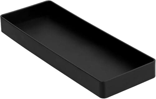 Image of Amazon Basics Rectangular Plastic Organizer, Half Accessory Tray, 23.9 x 8.4 x 2.5 cm, Black