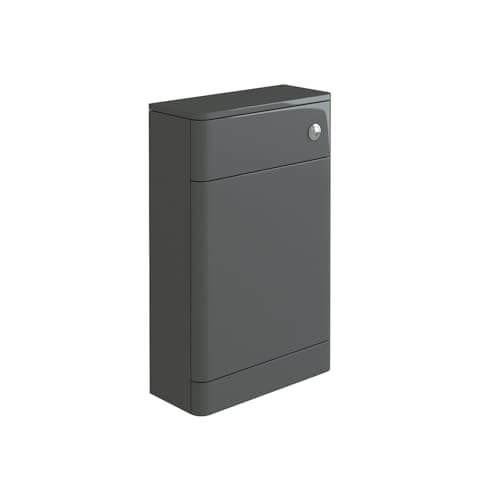 Image of iBathUK Denver WC Toilet Unit, Soft Square Back to Wall Furniture, Compact Design for Modern Cloakrooms and Bathrooms in Premium Anthracite Grey Finish 500x215mm