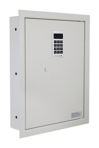 Image of Protex Safe Electronic Keypad Wall Safe (PWS-1814E), Burglary Resistant wall safe, digital electronic locking system, velvet interior, automatic door opening, 2 Removable shelves