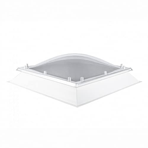 Image of Coxdome Fixed Skylight Window -Double Glazed Polycarbonate Dome Rooflight for Flat Roof. Non-Opening Roof Light, for Home Extension or Office Room-Natural Sun Lighting Solution (800x800mm, Diffused)