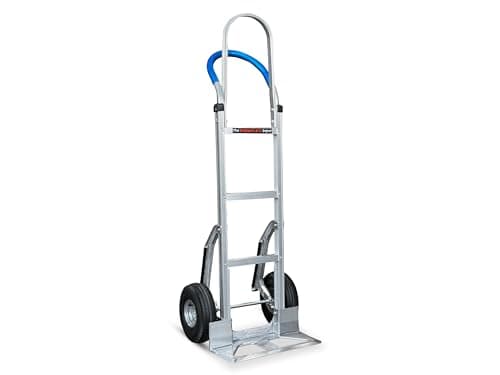 Image of The Workplace Depot Aluminium Sack Truck – Lightweight 10.65kg with 300kg Load Capacity, Pneumatic Rubber Tyres and Non Slip Base Plate – Heavy Duty Trolley for Warehouses,Couriers and Industrial Use