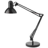 Image of Alba Architect Desk Lamp, 60W, Black- (ALB00861)