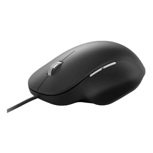 Image of Microsoft Ergonomic Mouse – USB Wired, 5 Programmable Buttons, 1000 DPI, Comfortable for Work, Editing, Office Use – Black - RJG-000-ERGO-BLACK