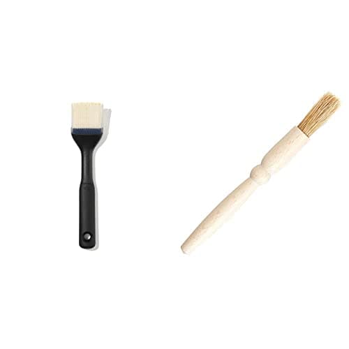 Image of OXO Good Grips Silicone Pastry Brush & Tala Wooden Pastry Brush - Ideal for Applying Oils, Glazes, Milk and Egg Yolk - 2cm x 2cm x 19cm