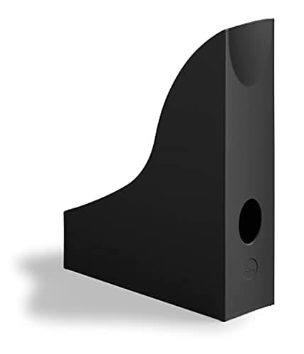 Image of Durable Eco-Friendly Magazine File Holders - Recycled Plastic & Blue Angel Certified - Document Holder Storage Organiser - Modern Magazine Rack - Black - Pack of 6