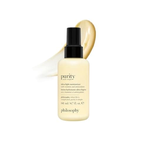 Image of philosophy purity moisturiser 141ml, ultra-light face cream, 24-hour hydration, with vitamins and antioxidants