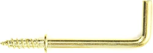 Image of SISI UK 38mm Electro Brass Dresser L Shape Cup Hooks for Hanging Light Strings - 25 Pack Shouldered Hooks for Party Decorations and Home Use