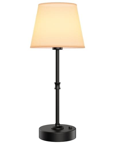 Image of EppieBasic Rechargeable Table Lamp Cordless: Fast Charging & Long Lasting - 2700K Warm Light Vintage Black Lamps for Women Housewife - Living Room Dining Bedroom