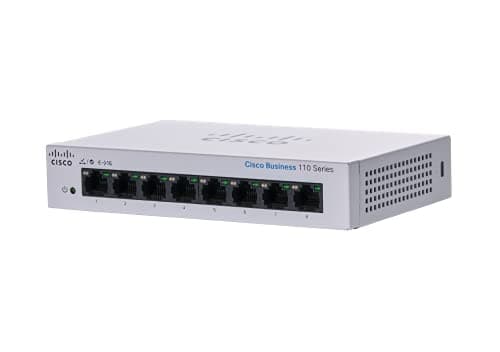 Image of Cisco Business CBS110-8T-D Unmanaged Switch | 8 Port GE | Desktop | Ext PS | Limited Lifetime Protection (CBS110-8T-D)