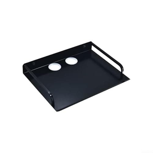 Image of Wall-Mounted Projector Shelf for Routers, for MEDIA Boxes & Game Consoles – Space Aluminum Floating Shelf with Cable Management Hole and Guardrail, 33 x 25 x 4.2