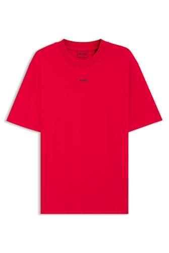 Image of HUGO Mens Dapolino Relaxed-fit T-Shirt in Cotton with Logo Print