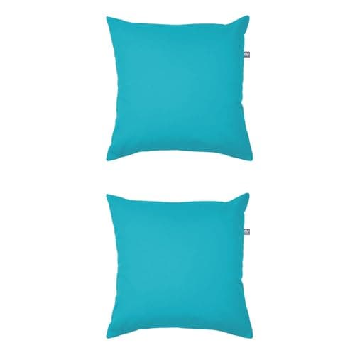 Image of rucomfy Indoor/Outdoor Cushion with Insert Filling - Accessories for Home and Garden Decor Scatter Pillow - Pre Filled with Fibre Inner - Water Resistant - 45 x 45cm (2, Turquoise, 45cm x 45cm)