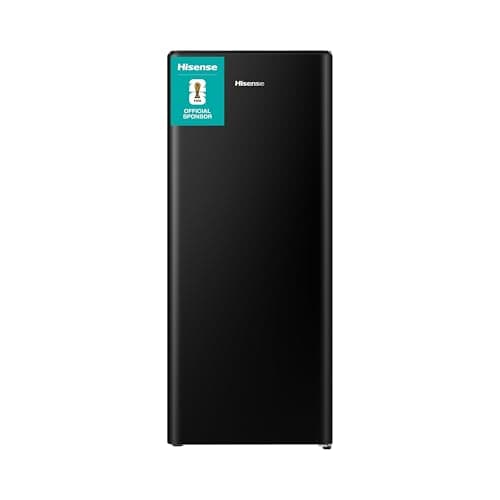 Image of Hisense RR220D4BBE 52cm Freestanding Retro Fridge - 165-litre capacity with 4 star Ice box - Auto Defrost - Wine Rack - Black- E Rated, H128 x W51.9 x D51.3