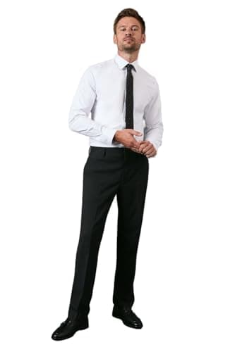 Image of Burton Tailored Fit Charcoal Essential Suit Trousers, 32R, Charcoal