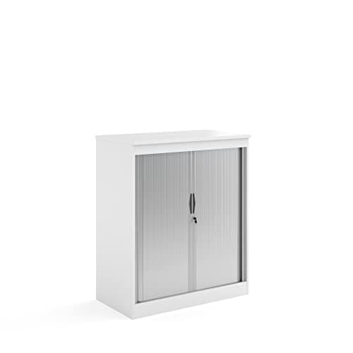 Image of Mr Office Systems horizontal tambour door cupboard - 1200mm high, White
