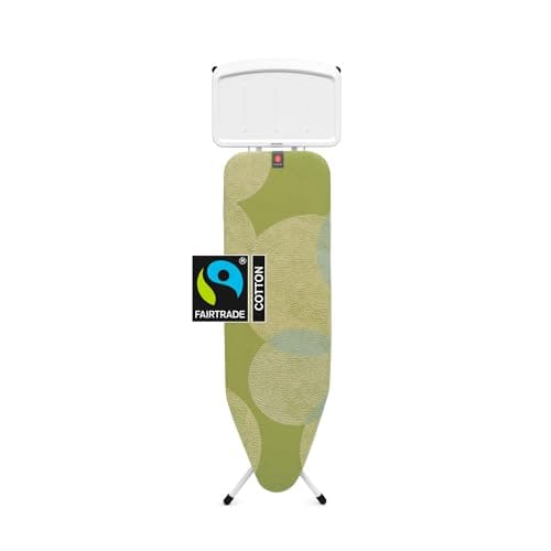 Image of Brabantia - Ironing Board B - with XL Steam Unit Holder - Medium & Foldable - Adjustable Height - Non-Slip Rubber Feet Cotton Cover - Child & Transport Lock - Calm Rustle - 124 x 38 cm