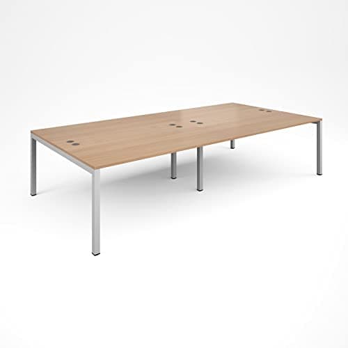 Image of DAMS Connex double back to back desks 3200mm x 1600mm - white frame, beech top